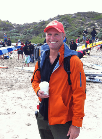 Troy Eady volunteering as a physiotherapist with Surf Life Saving at one of its many events.  